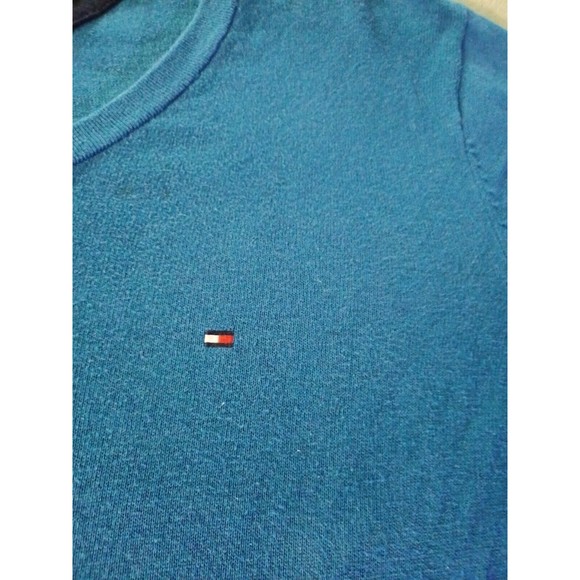 TOMMY HILFIGER Blue Long Sleeve V-Neck Cotton Pullover Sweater Men's Siz… - Picture 3 of 9